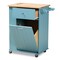 Baxton Studio Liona Sky Blue Finished Wood Kitchen Storage Cart 162-10444 - alternate 2